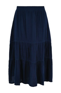Lathika Organic Doublecloth Midi Tiered Skirt