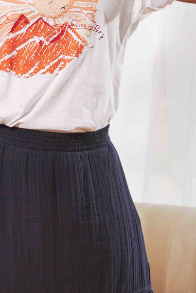 Lathika Organic Doublecloth Midi Tiered Skirt